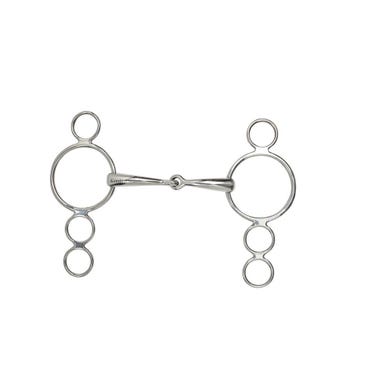  Stainless Steel Jointed 3 Ring Dutch Gag Bit-Duk