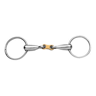  Stainless Steel With Copper French Link Loose Ring Snaffle Bit