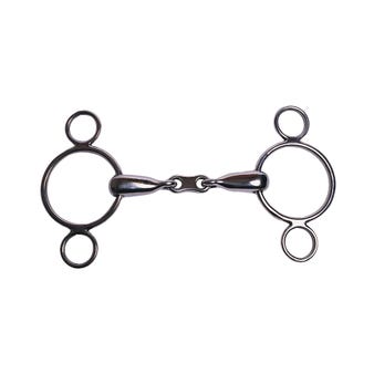  Stainless Steel French Link 2 Ring Dutch Gag Bit